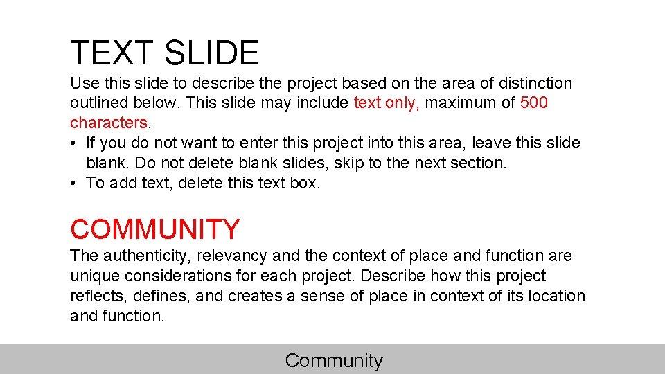 TEXT SLIDE Use this slide to describe the project based on the area of