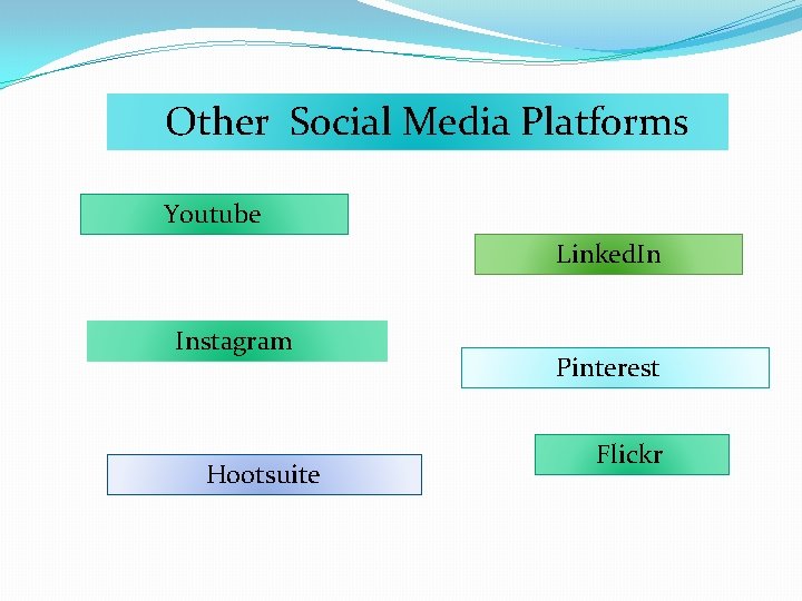 Other Social Media Platforms Youtube Linked. In Instagram Hootsuite Pinterest Flickr 