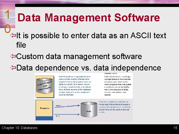 1 Data Management Software 0ïIt is possible to enter data as an ASCII text