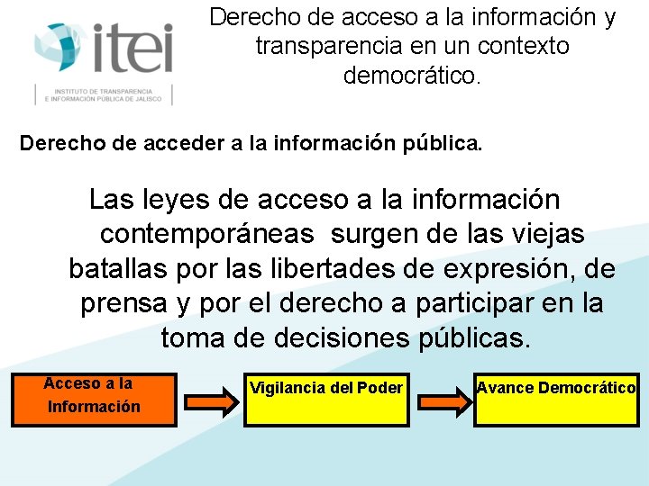 Derecho de acceso a la información y transparencia en un contexto democrático. Derecho de