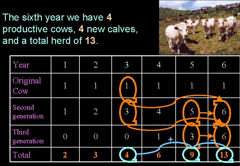 The sixth year we have 4 productive cows, 4 new calves, and a total