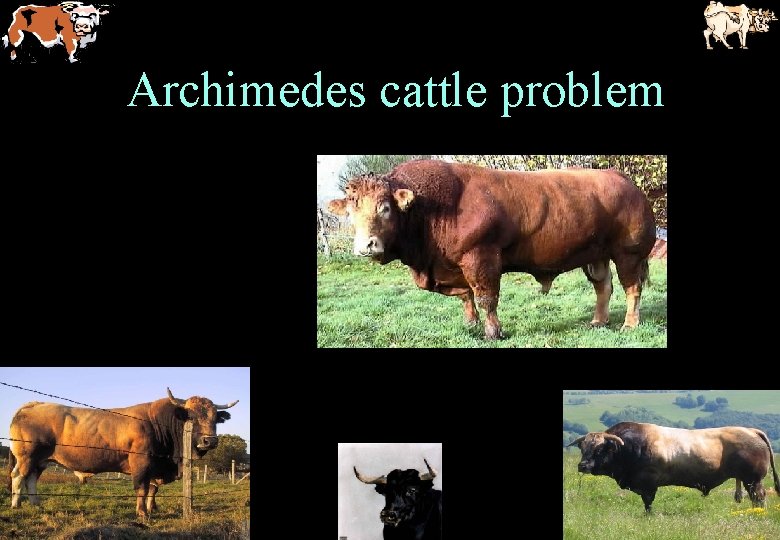 Archimedes cattle problem 
