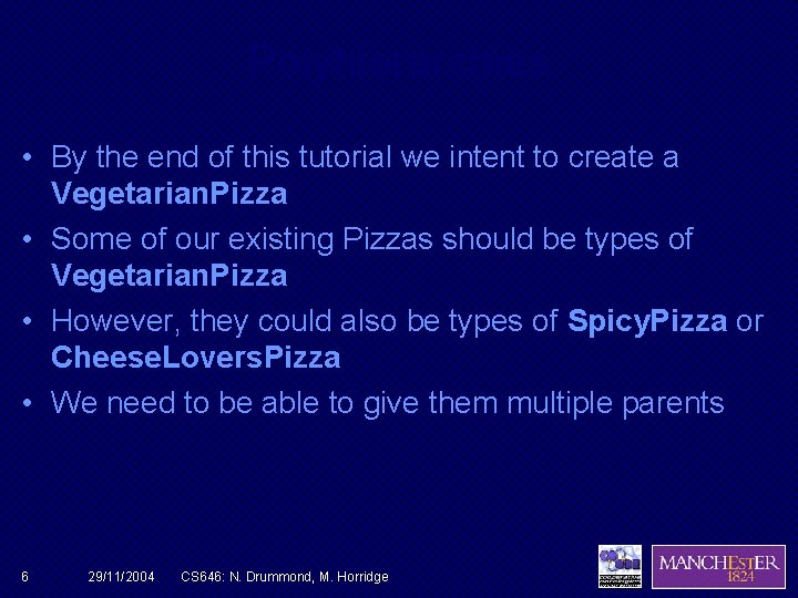 Polyhierarchies • By the end of this tutorial we intent to create a Vegetarian.