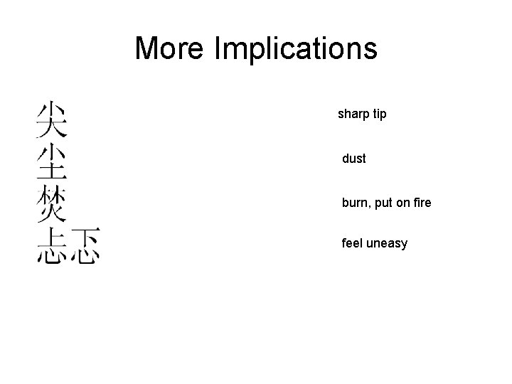 More Implications sharp tip dust burn, put on fire feel uneasy More Implications sharp tip dust burn, put on fire feel uneasy