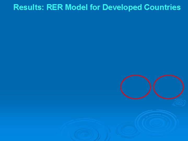 Results: RER Model for Developed Countries 