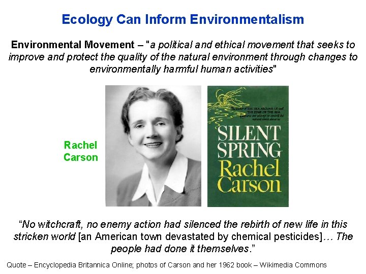 Ecology Can Inform Environmentalism Environmental Movement – "a political and ethical movement that seeks