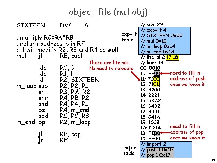 object file (mul. obj) // size 29 // export 4 export // SIXTEEN 0