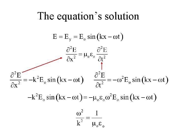The equation’s solution 