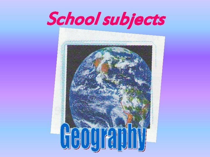 School subjects 