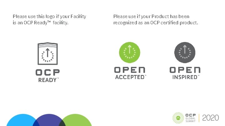 Please use this logo if your Facility is an OCP Ready™ facility. Please use