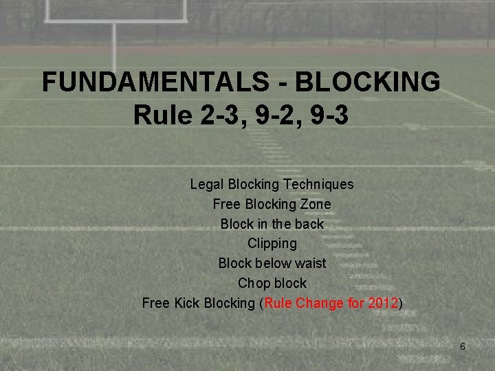 FUNDAMENTALS - BLOCKING Rule 2 -3, 9 -2, 9 -3 Legal Blocking Techniques Free