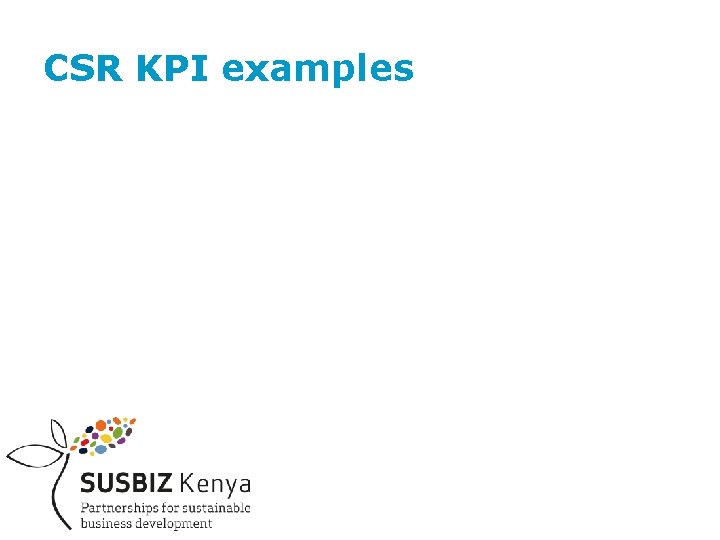 CSR KPI examples 