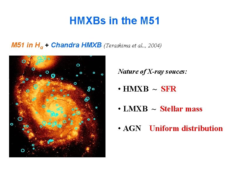 HMXBs in the M 51 in Hα + Chandra HMXB (Terashima et al. .