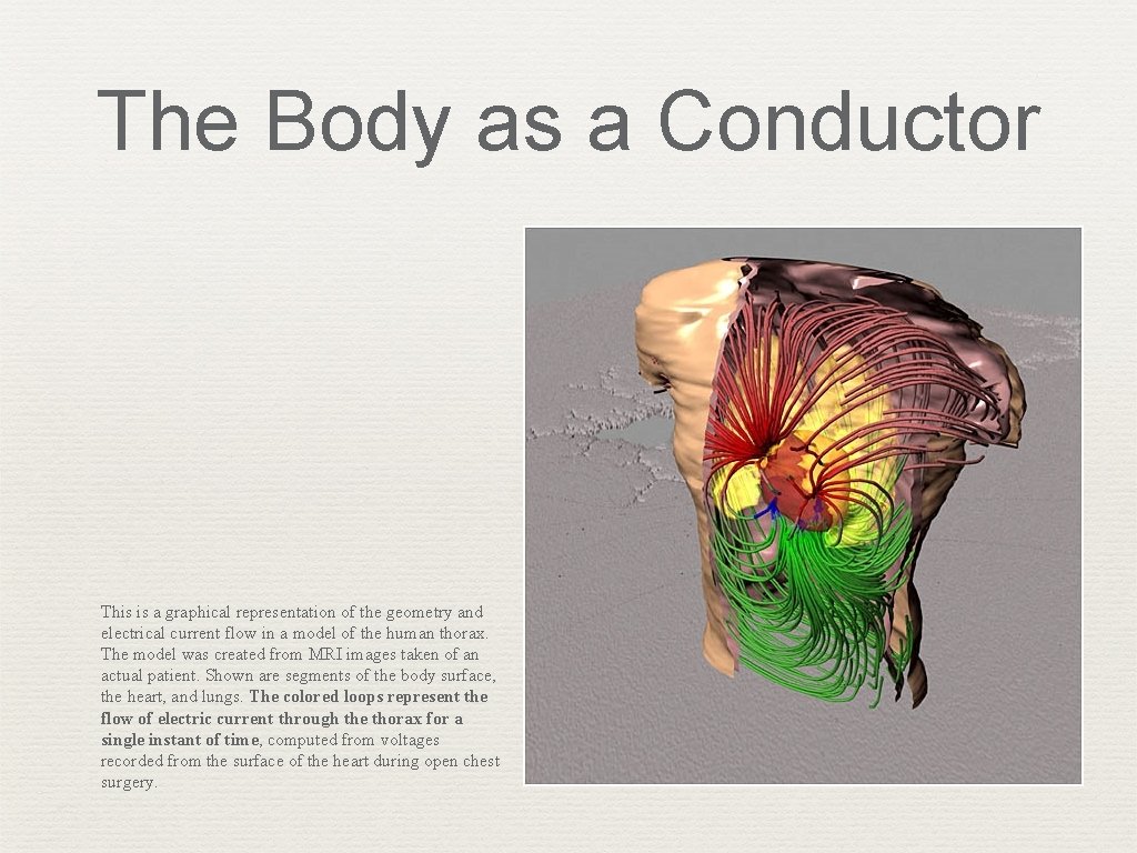 The Body as a Conductor This is a graphical representation of the geometry and