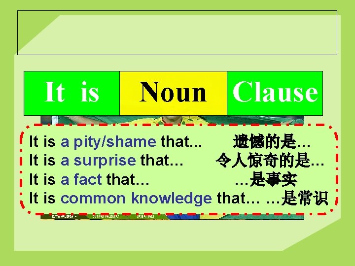 It is Noun Clause It is aa fact that Brazil has won 遗憾的是… the