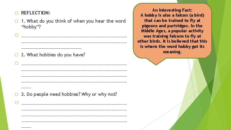 � REFLECTION: � 1. What do you think of when you hear the word � REFLECTION: � 1. What do you think of when you hear the word