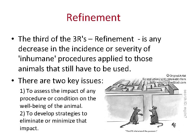 Refinement • The third of the 3 R's – Refinement - is any decrease