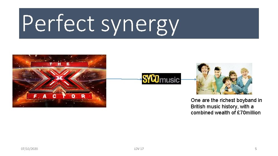 Perfect synergy One are the richest boyband in British music history, with a combined