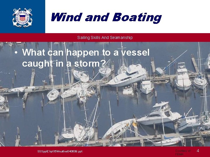 Wind and Boating Sailing Skills And Seamanship • What can happen to a vessel