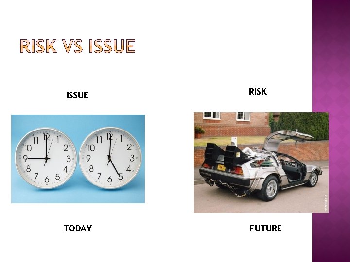 ISSUE TODAY RISK FUTURE ISSUE TODAY RISK FUTURE