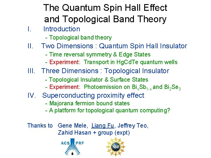 The Quantum Spin Hall Effect and Topological Band Theory I. Introduction - Topological band