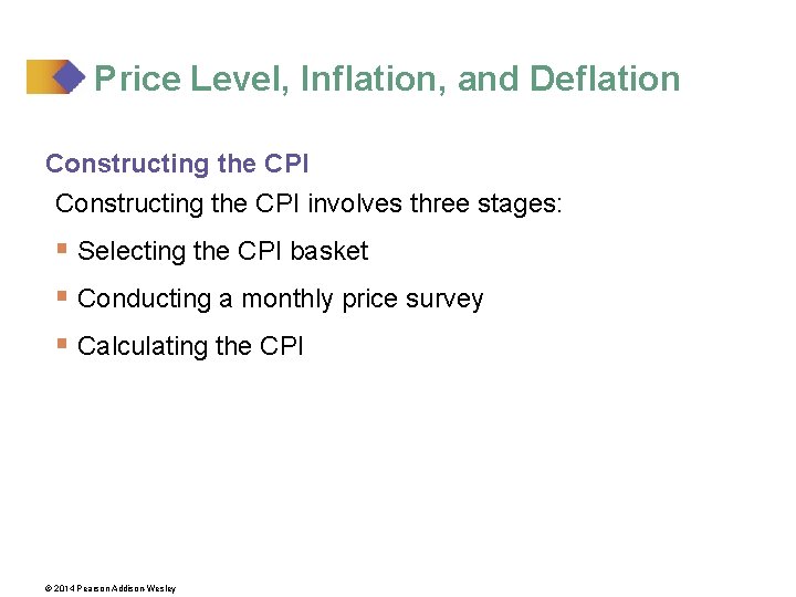 Price Level, Inflation, and Deflation Constructing the CPI involves three stages: § Selecting the