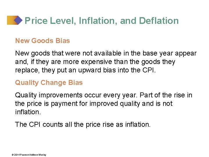 Price Level, Inflation, and Deflation New Goods Bias New goods that were not available