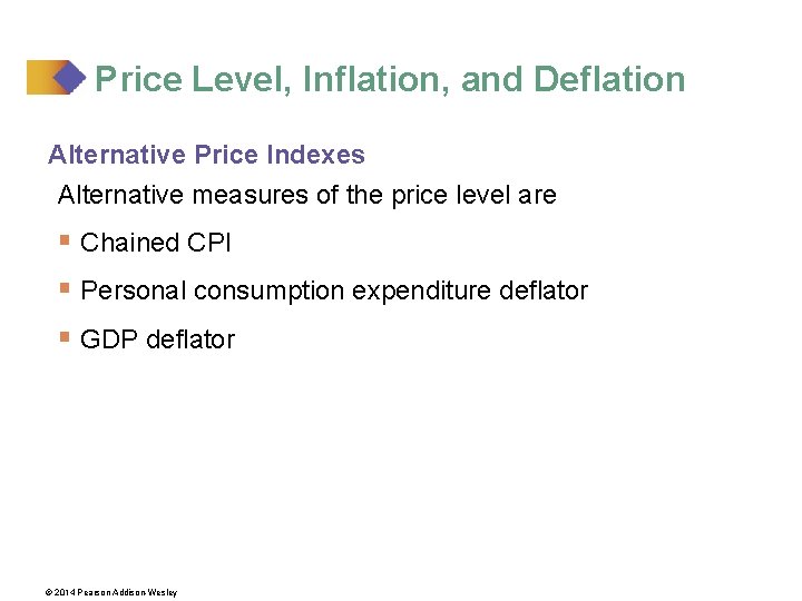 Price Level, Inflation, and Deflation Alternative Price Indexes Alternative measures of the price level