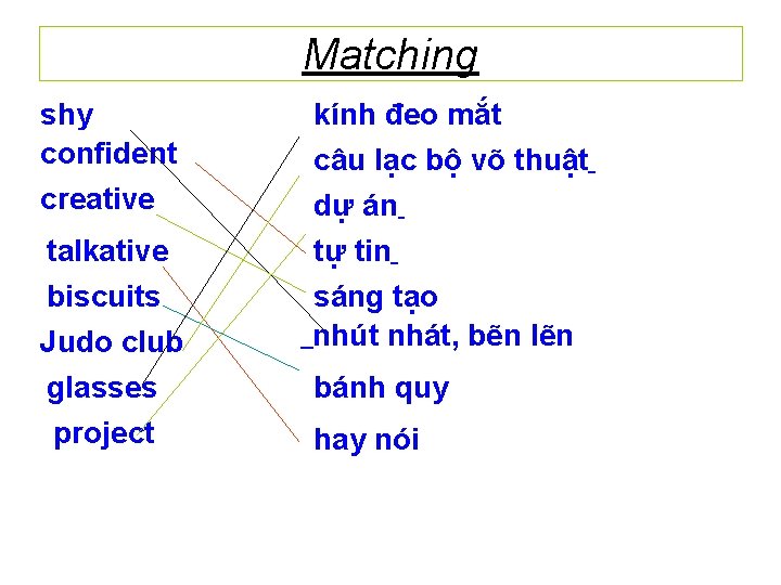 Matching shy confident creative talkative biscuits Judo club glasses project kính đeo mắt câu