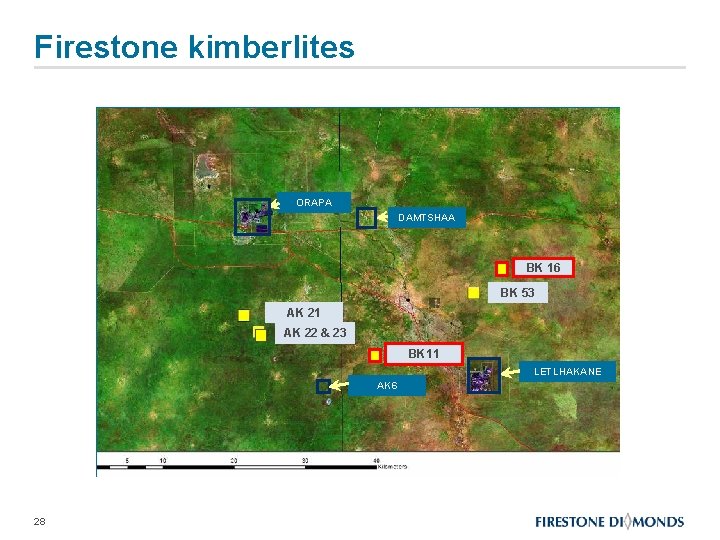 Firestone kimberlites ORAPA DAMTSHAA BK 16 BK 53 AK 21 AK 22 & 23