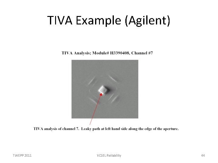 TIVA Example (Agilent) TWEPP 2011 VCSEL Reliability 44 