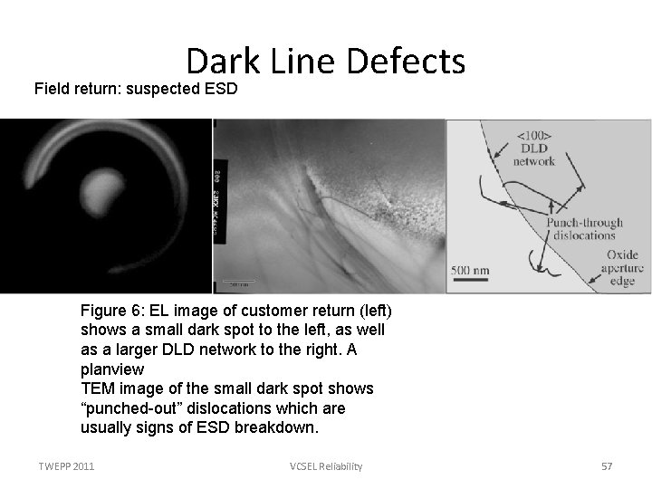 Dark Line Defects Field return: suspected ESD Figure 6: EL image of customer return