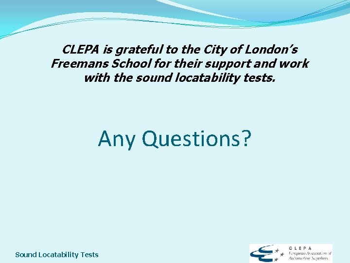 CLEPA is grateful to the City of London’s Freemans School for their support and