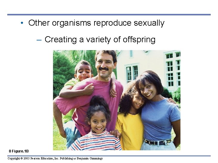  • Other organisms reproduce sexually – Creating a variety of offspring 8 Figure.