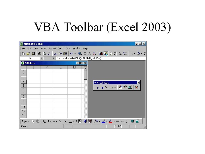 VBA Toolbar (Excel 2003) 