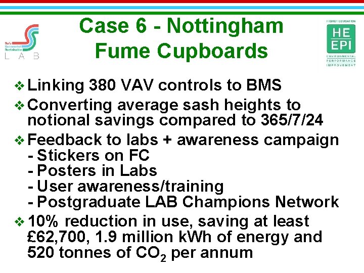 Case 6 - Nottingham Fume Cupboards v Linking 380 VAV controls to BMS v