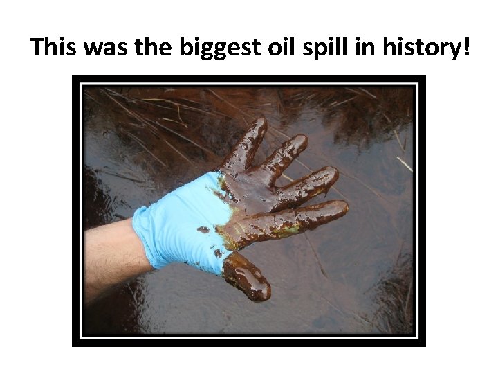 This was the biggest oil spill in history! 