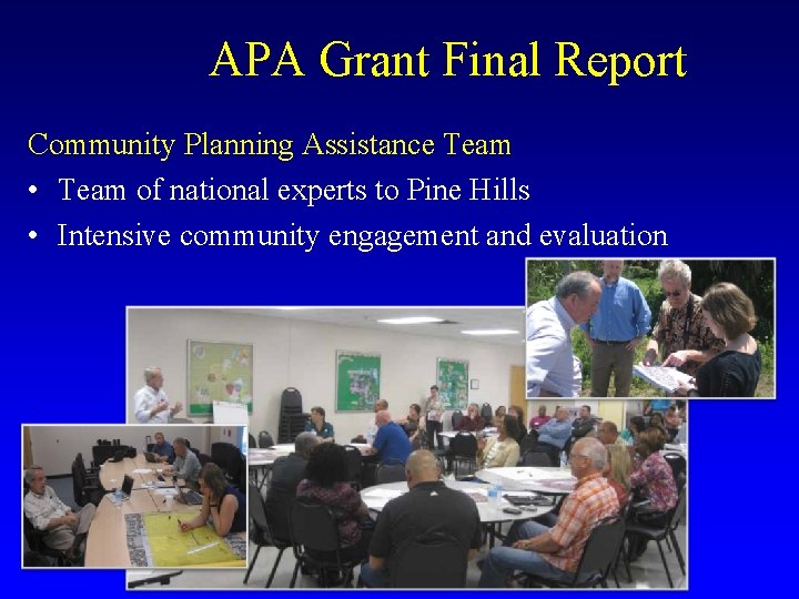 APA Grant Final Report Community Planning Assistance Team • Team of national experts to