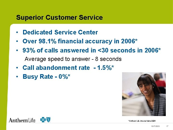 Superior Customer Service • Dedicated Service Center • Over 98. 1% financial accuracy in
