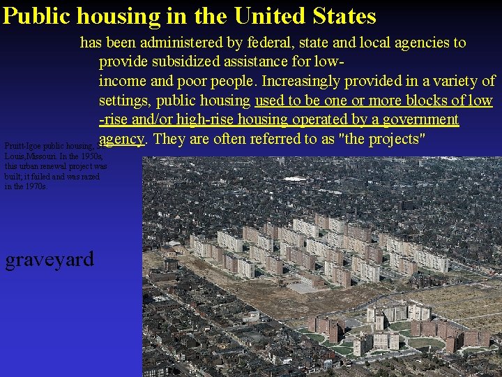 Public housing in the United States has been administered by federal, state and local
