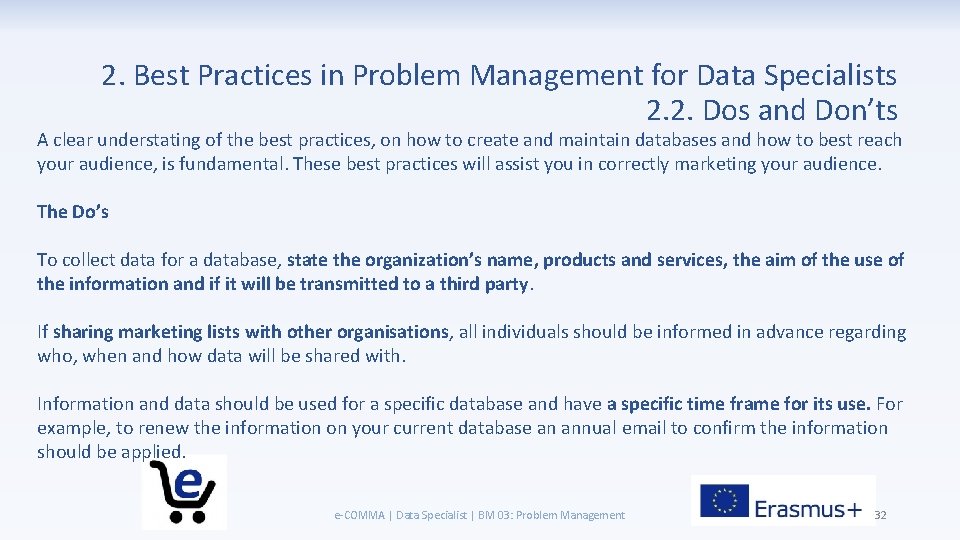 2. Best Practices in Problem Management for Data Specialists 2. 2. Dos and Don’ts