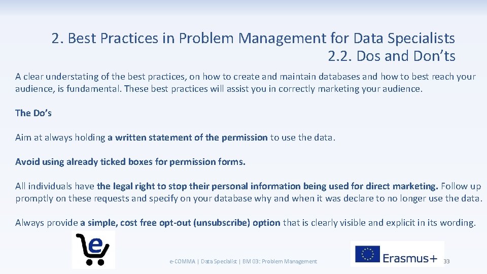 2. Best Practices in Problem Management for Data Specialists 2. 2. Dos and Don’ts