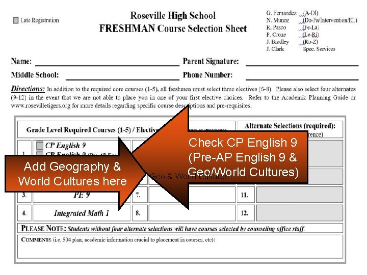 Add Geography & World Cultures here Check CP English 9 (Pre-AP English 9 &