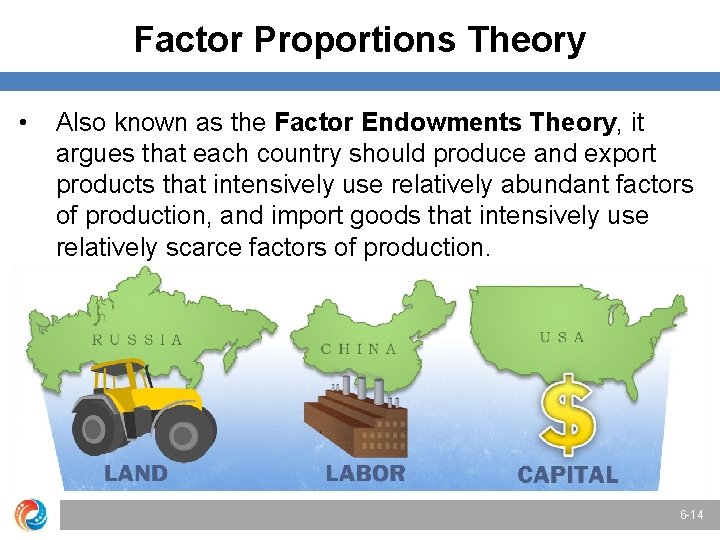 Factor Proportions Theory • Also known as the Factor Endowments Theory, it argues that