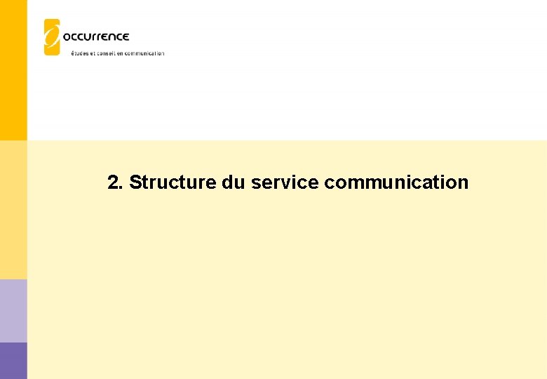 2. Structure du service communication Occurrence pour l’ARCES – Observatoire auprès des membres de