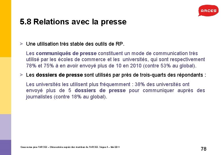 5. 8 Relations avec la presse > Une utilisation très stable des outils de