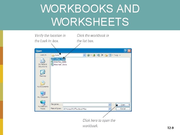 WORKBOOKS AND WORKSHEETS T 2 -9 
