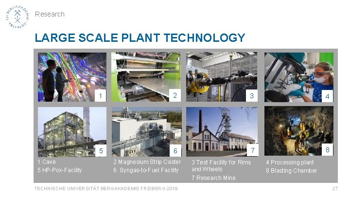 Research LARGE SCALE PLANT TECHNOLOGY 1 Cave 5 HP-Pox-Facility 1 2 3 4 5