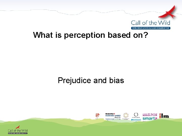 What is perception based on? Prejudice and bias 