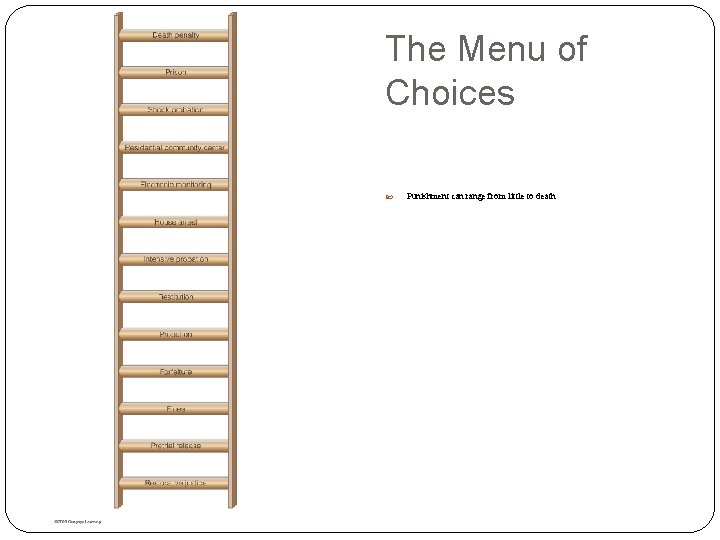 The Menu of Choices Punishment can range from little to death 